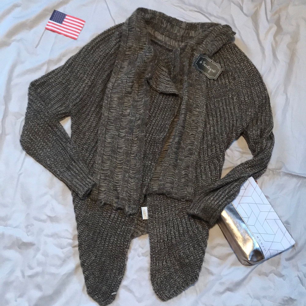 Open front wool cardigan NWT